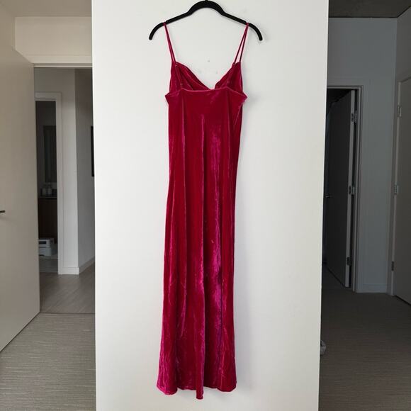 REFORMATION Salamanca Velvet Midi Dress in Pink Size 4 - Picture 2 of 4